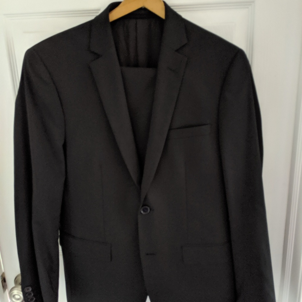 Black Slim Fit Suit, 38s, 30x30 pants